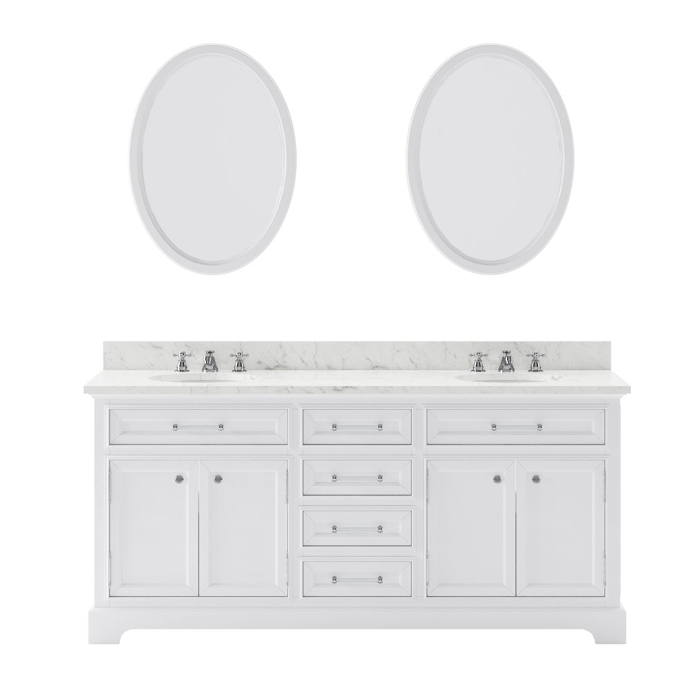 72 Inch Pure White Double Sink Bathroom Vanity. Picture 1