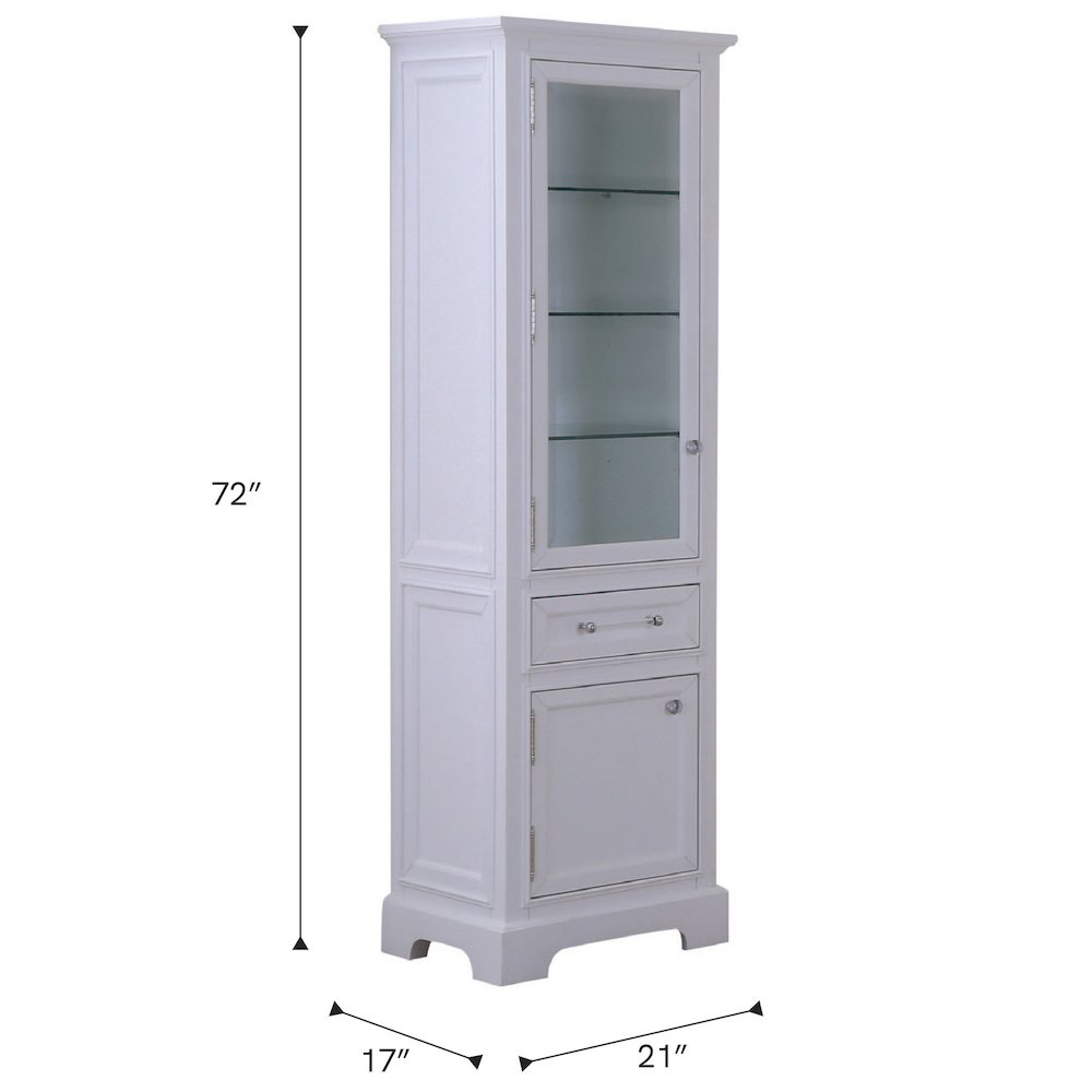 Free Standing Linen Cabinet In Pure White. Picture 6