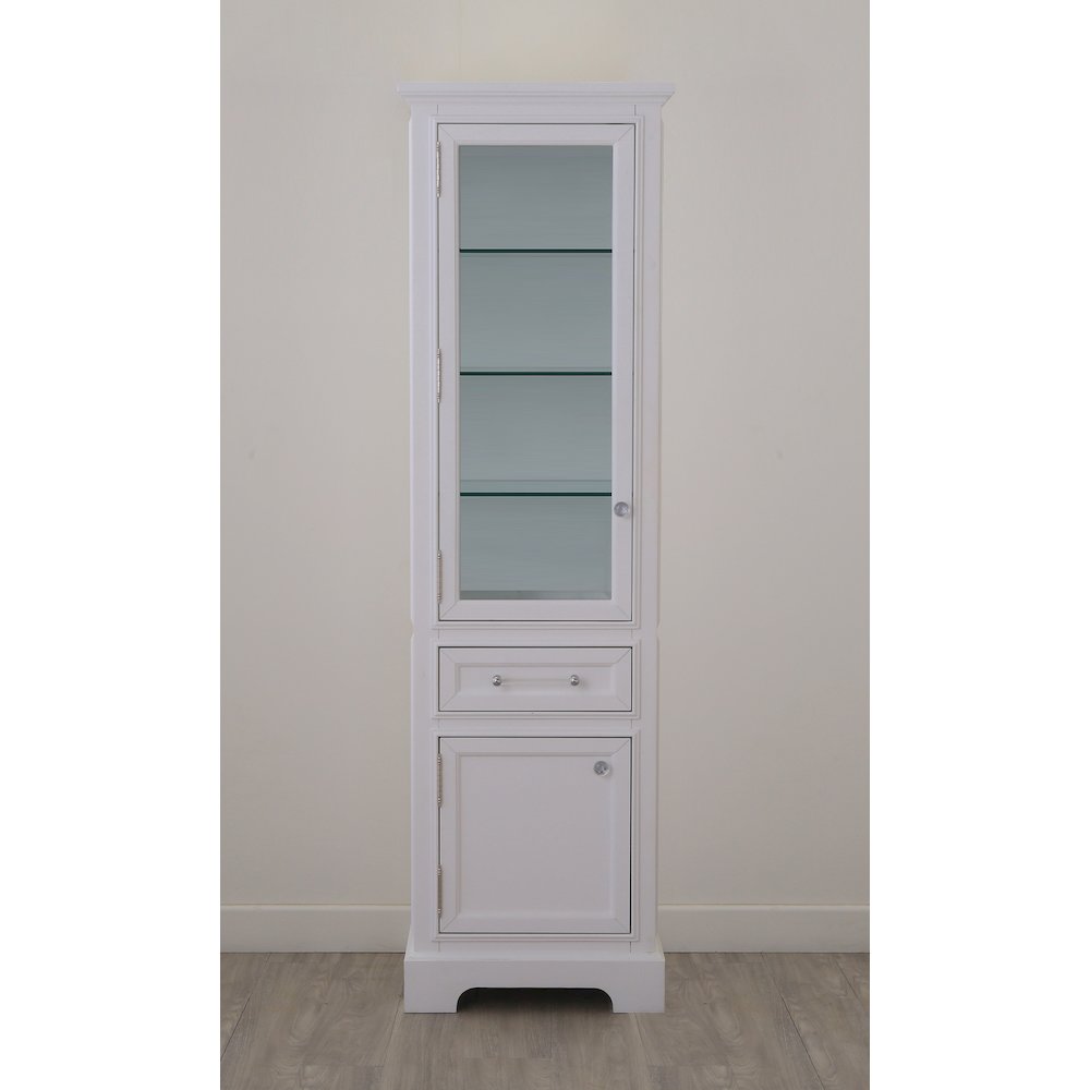 Free Standing Linen Cabinet In Pure White. Picture 2