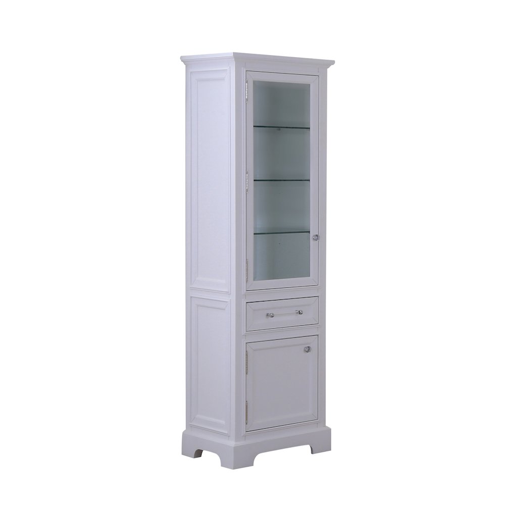 Free Standing Linen Cabinet In Pure White. Picture 3