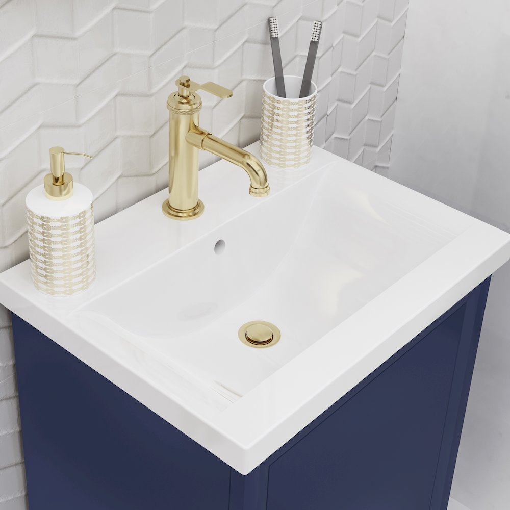 20 In. Integrated Ceramic Sink Top Bath Vanity in Monarch Blue. Picture 7