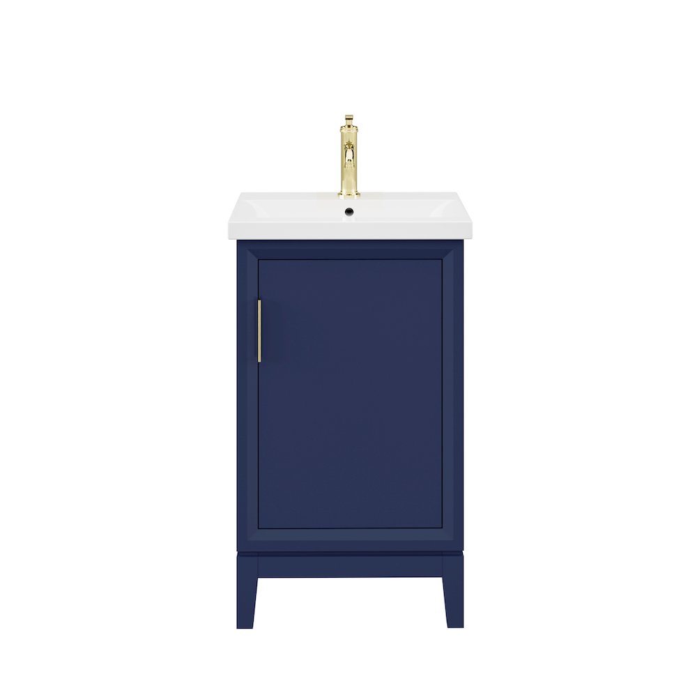 20 In. Integrated Ceramic Sink Top Bath Vanity in Monarch Blue. Picture 1