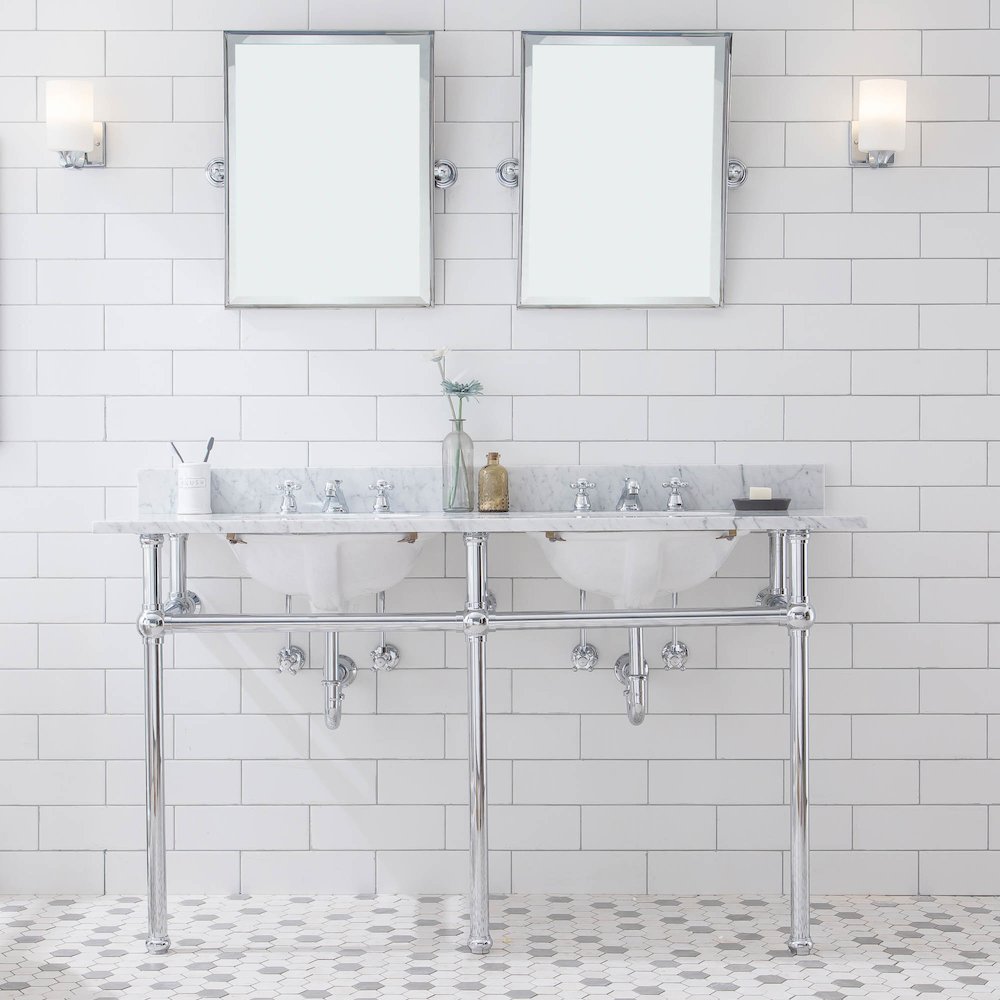60 In. W. Double Wash Stand and P-Trap in Chrome Finish. Picture 2