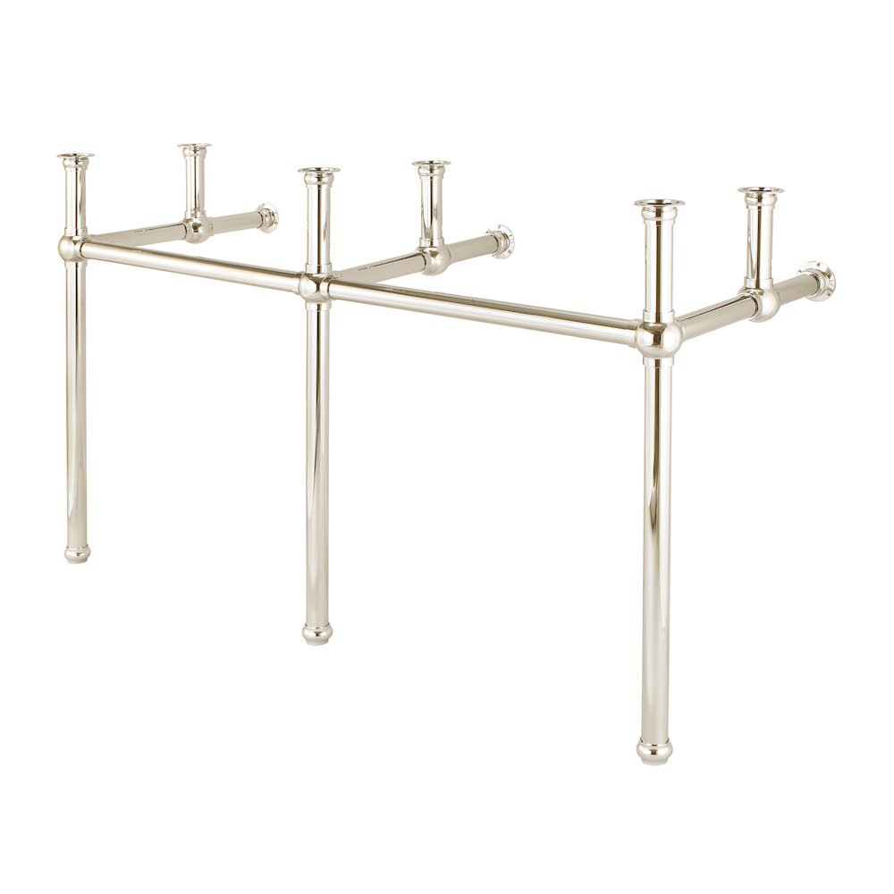 60 In. W. Double Wash Stand and P-Trap in Polished Nickel (PVD) Finish. Picture 1