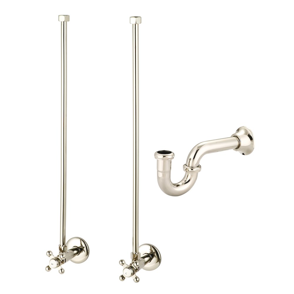 72 In. W. Double Wash Stand and P-Trap in Polished Nickel (PVD) Finish. Picture 3