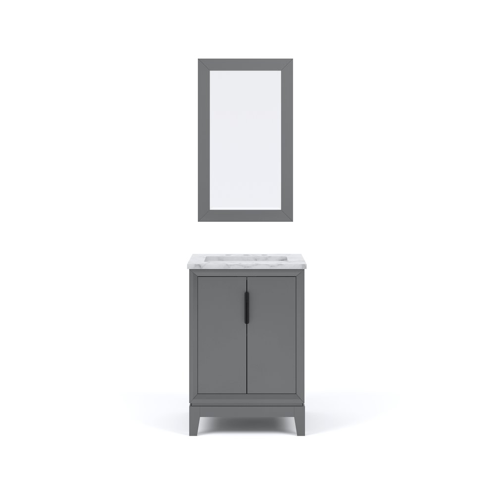 24-Inch Single Sink Carrara White Marble Vanity In Cashmere Grey. Picture 5