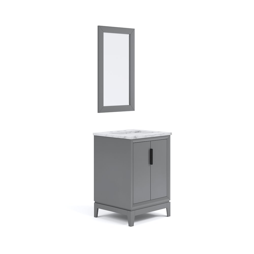 24-Inch Single Sink Carrara White Marble Vanity In Cashmere Grey. Picture 1