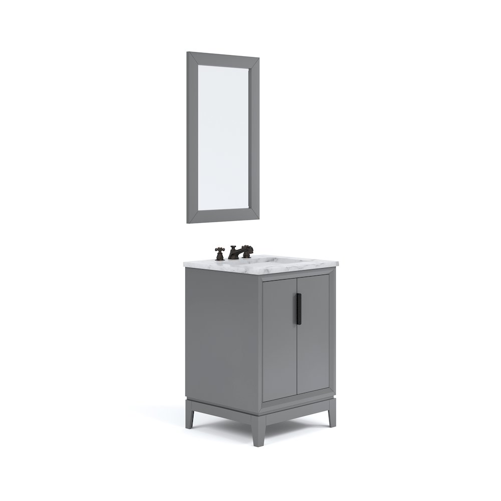 24-Inch Single Sink Carrara White Marble Vanity In Cashmere Grey. Picture 1