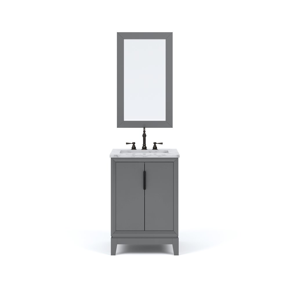 24-Inch Single Sink Carrara White Marble Vanity In Cashmere Grey. Picture 5