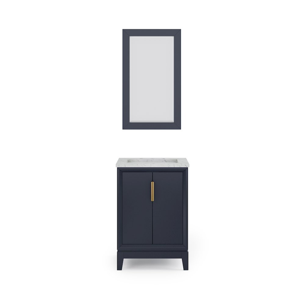 24 In. Single Sink Carrara White Marble Countertop Bath Vanity In Monarch Blue. Picture 2