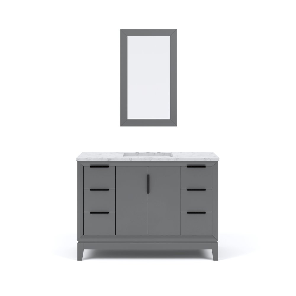 48 In. Single Sink Carrara White Marble Countertop Bath Vanity In Cashmere Grey. Picture 5
