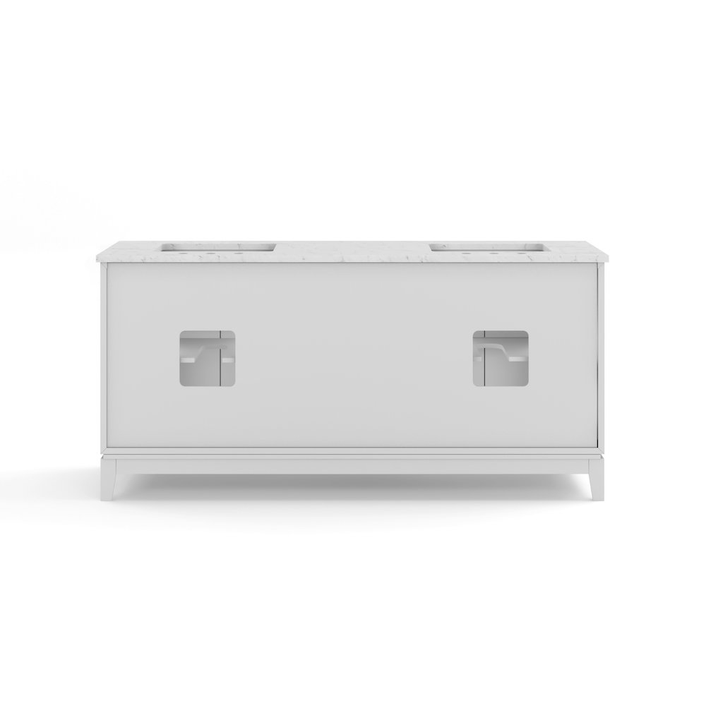 72 In. Double Sink Carrara White Marble Countertop Bath Vanity In Pure White. Picture 4