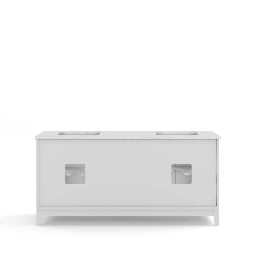 72 In. Double Sink Carrara White Marble Countertop Bath Vanity In Pure White. Picture 4