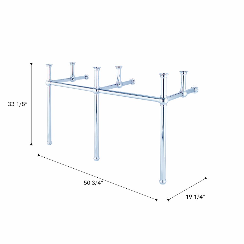 60 In. W. Double Wash Stand Only in Chrome Finish. Picture 5