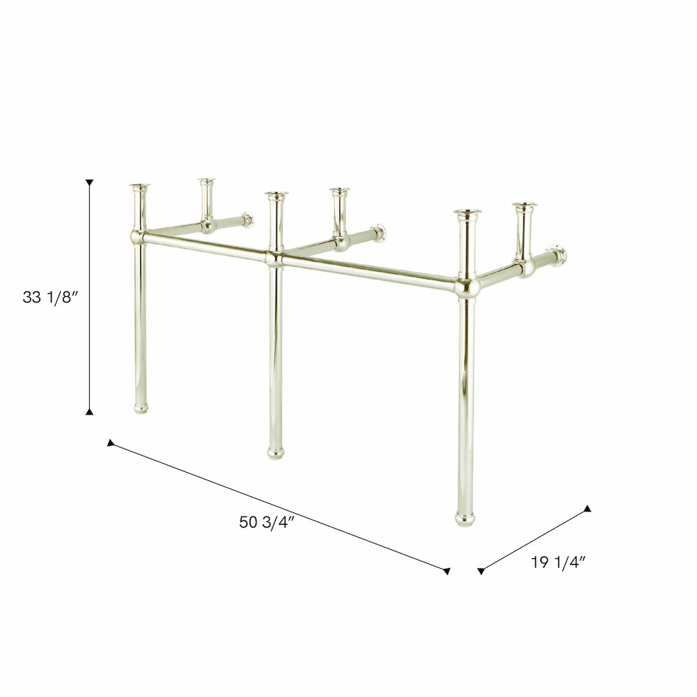 60 In. W. Double Wash Stand Only in Polished Nickel (PVD) Finish. Picture 5