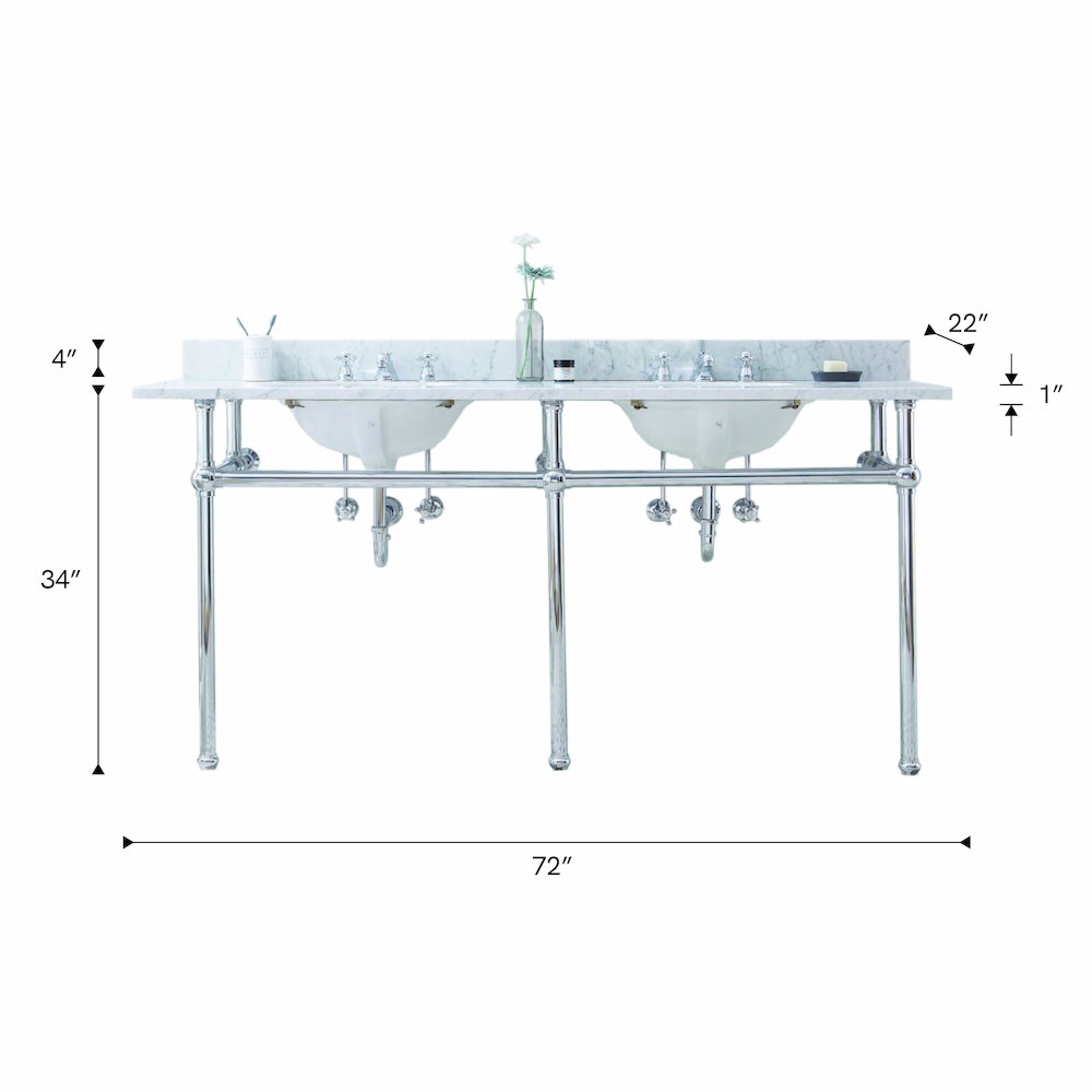 72 In. W. Double Wash Stand and P-Trap in Chrome Finish. Picture 7