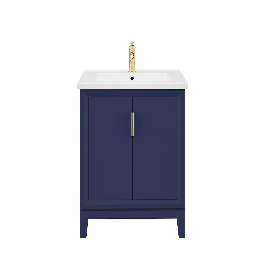 Elise 24 In. Integrated Ceramic Sink Top Vanity in Monarch Blue. Picture 1
