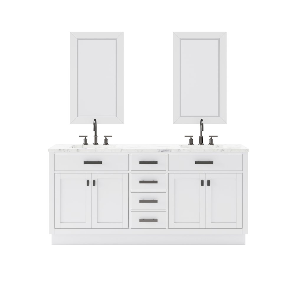 Hartford 72 In. Single Sink Carrara White Marble Countertop Bath Vanity. Picture 1