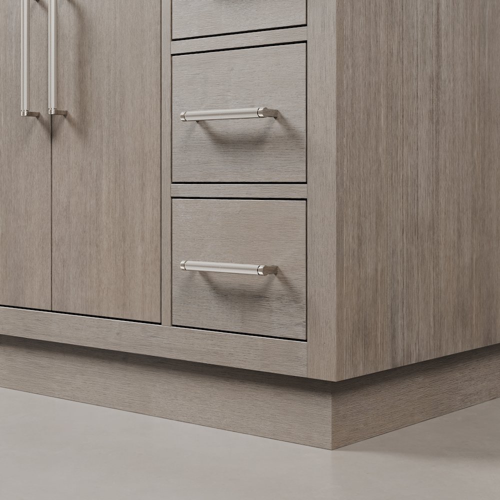 Hugo 48 In. Single Sink Carrara White Marble Countertop Bath Vanity in Grey Oak. Picture 9
