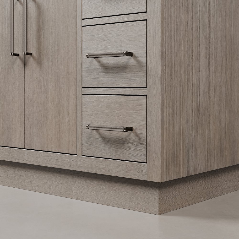 Hugo 48 In. Single Sink Carrara White Marble Countertop Vanity in Grey Oak. Picture 9