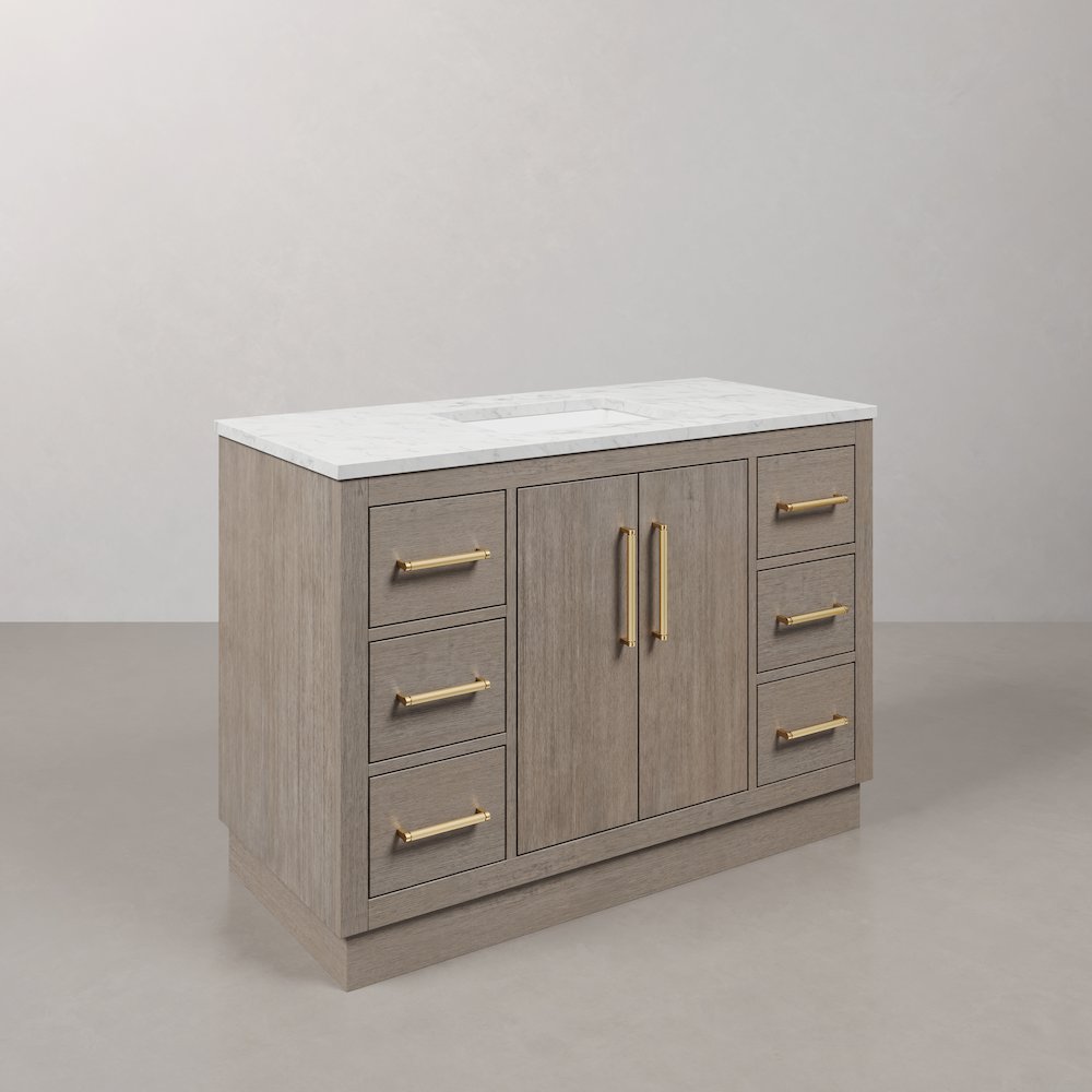 Hugo 48 In. Single Sink Carrara White Marble Countertop Bath Vanity. Picture 3