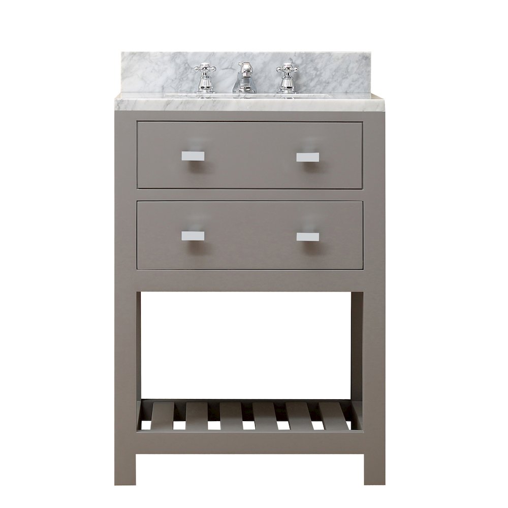 Madalyn 24 In. Single Sink Carrara White Marble Countertop Bath Vanity. Picture 1
