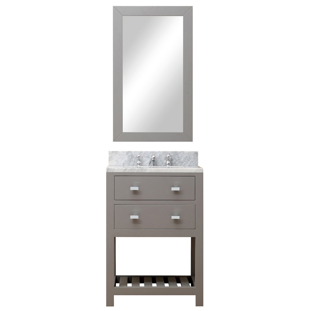 Madalyn 24 In. Single Sink Carrara White Marble Countertop Bath Vanity. Picture 1
