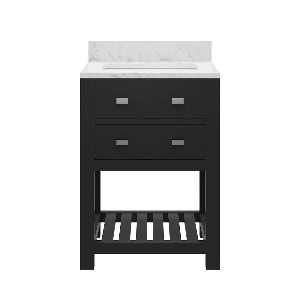 Madalyn 24 In. Single Sink Carrara White Marble Countertop Bath Vanity. Picture 1