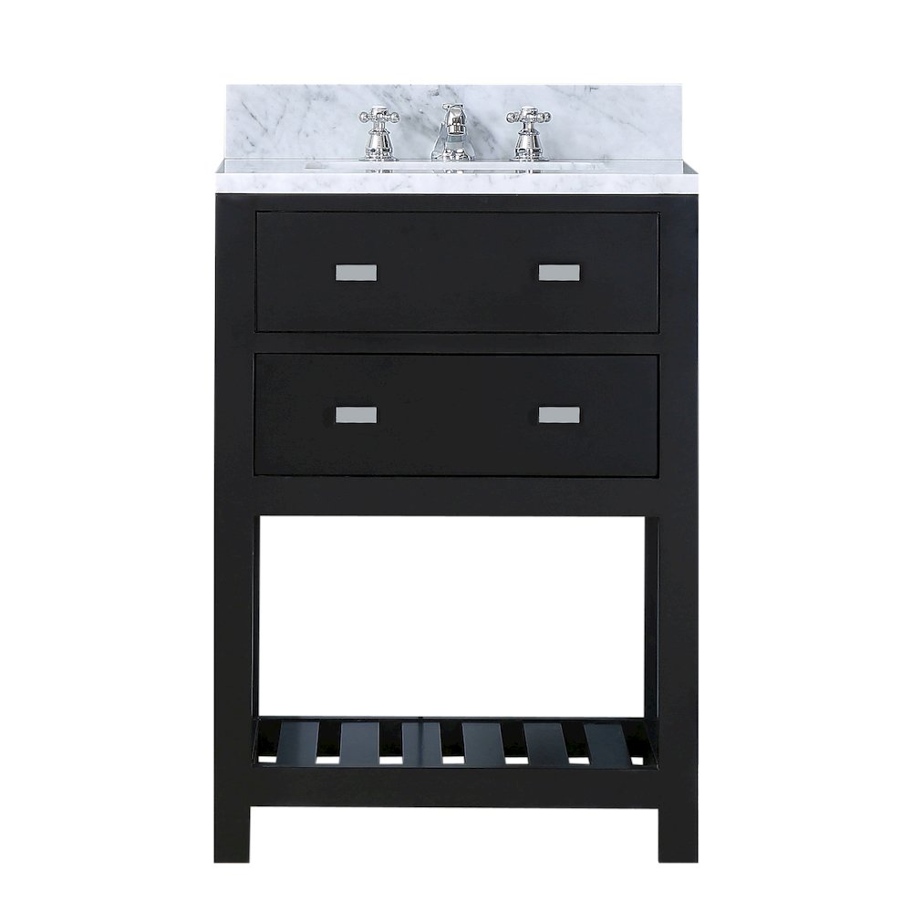 Madalyn 24 In. Single Sink Carrara White Marble Countertop Bath Vanity. Picture 1