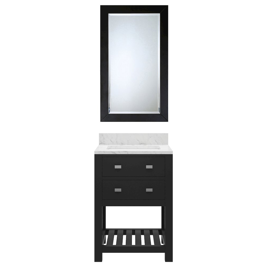 Madalyn 24 In. Single Sink Carrara White Marble Countertop Bath Vanity. Picture 1