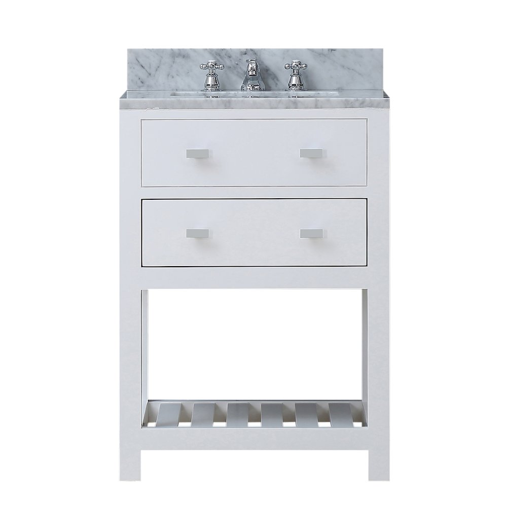 Madalyn 24 In. Single Sink Carrara White Marble Countertop Bath Vanity. Picture 1