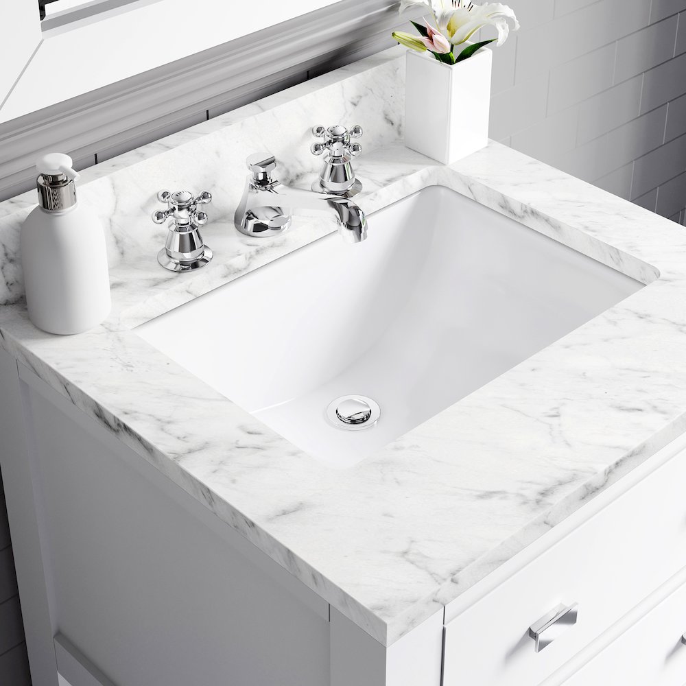 Madalyn 24 In. Single Sink Carrara White Marble Countertop Bath Vanity. Picture 5