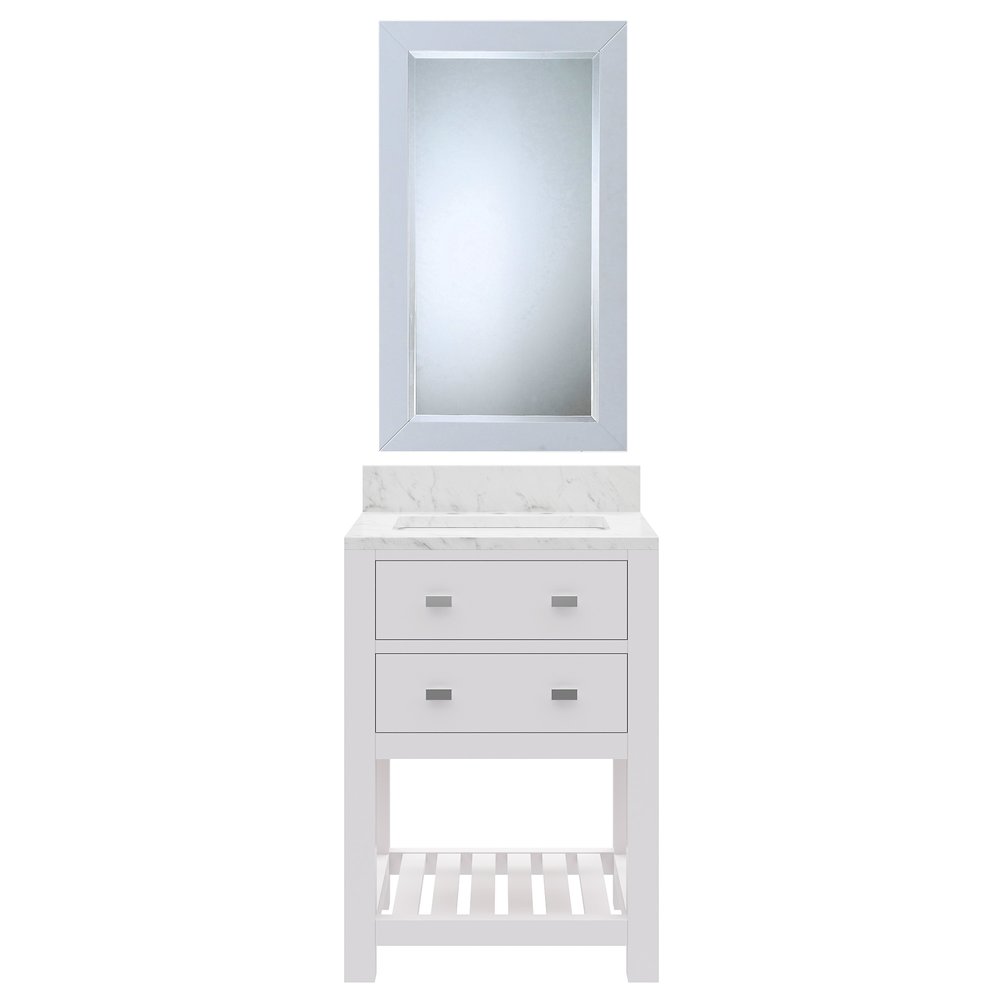 Madalyn 24 In. Single Sink Carrara White Marble Countertop Bath Vanity. Picture 1