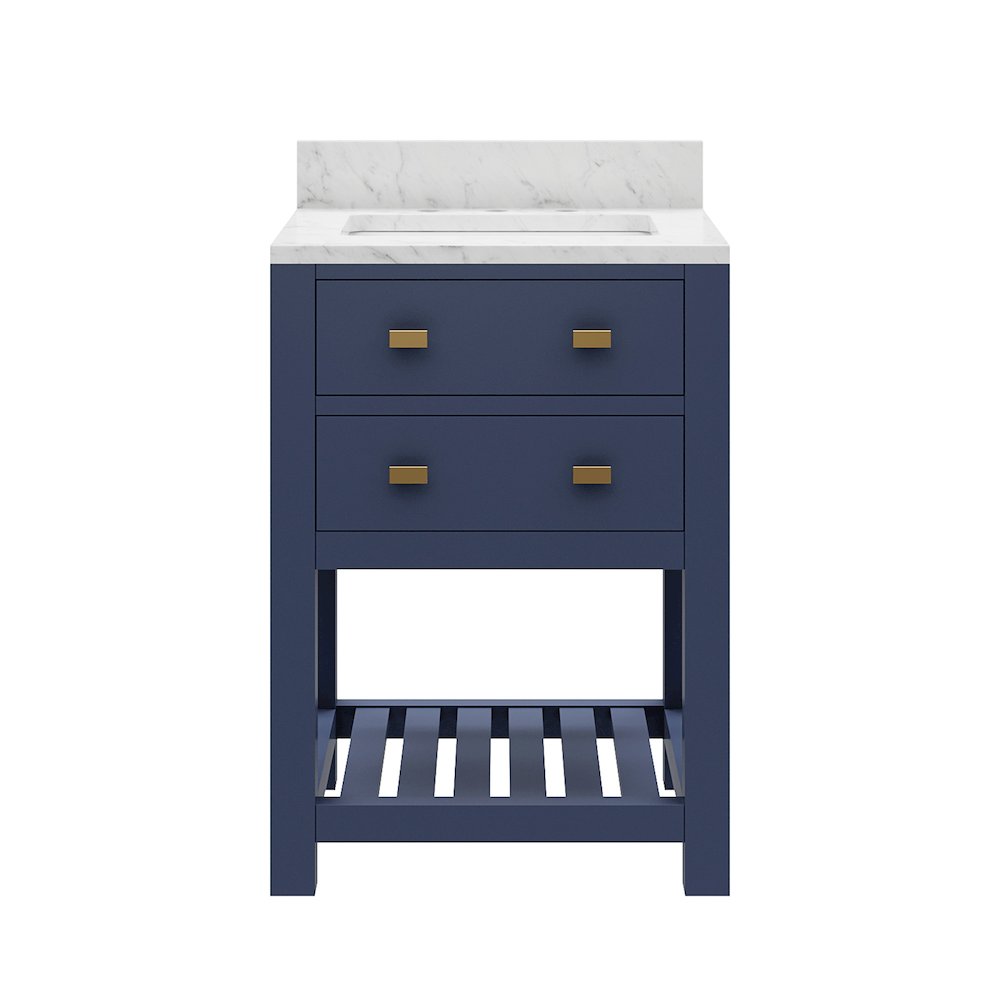 Madalyn 24 In. Single Sink Carrara White Marble Countertop Bath Vanity. Picture 1