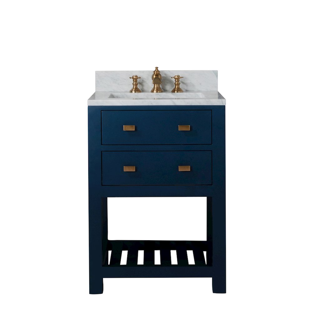Madalyn 24 In. Single Sink Carrara White Marble Countertop Bath Vanity. Picture 1