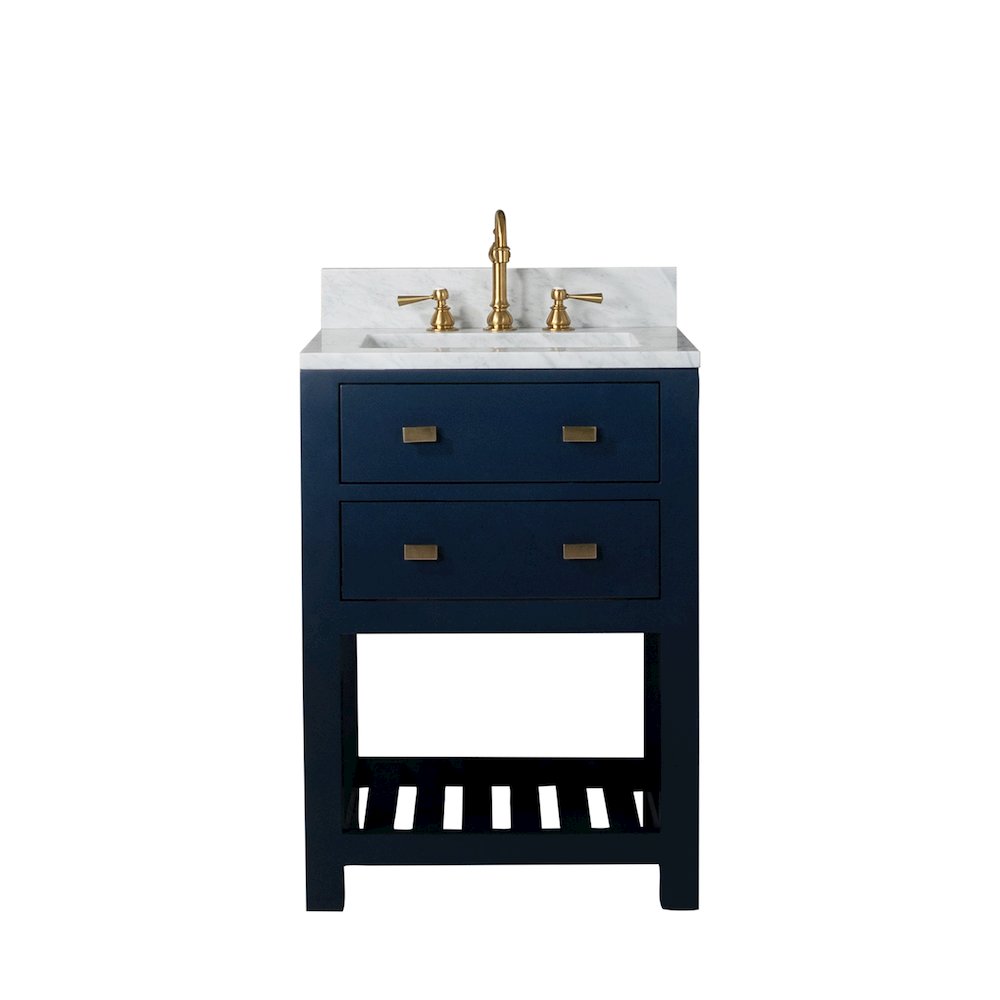 Madalyn 24 In. Single Sink Carrara White Marble Countertop Bath Vanity. Picture 1