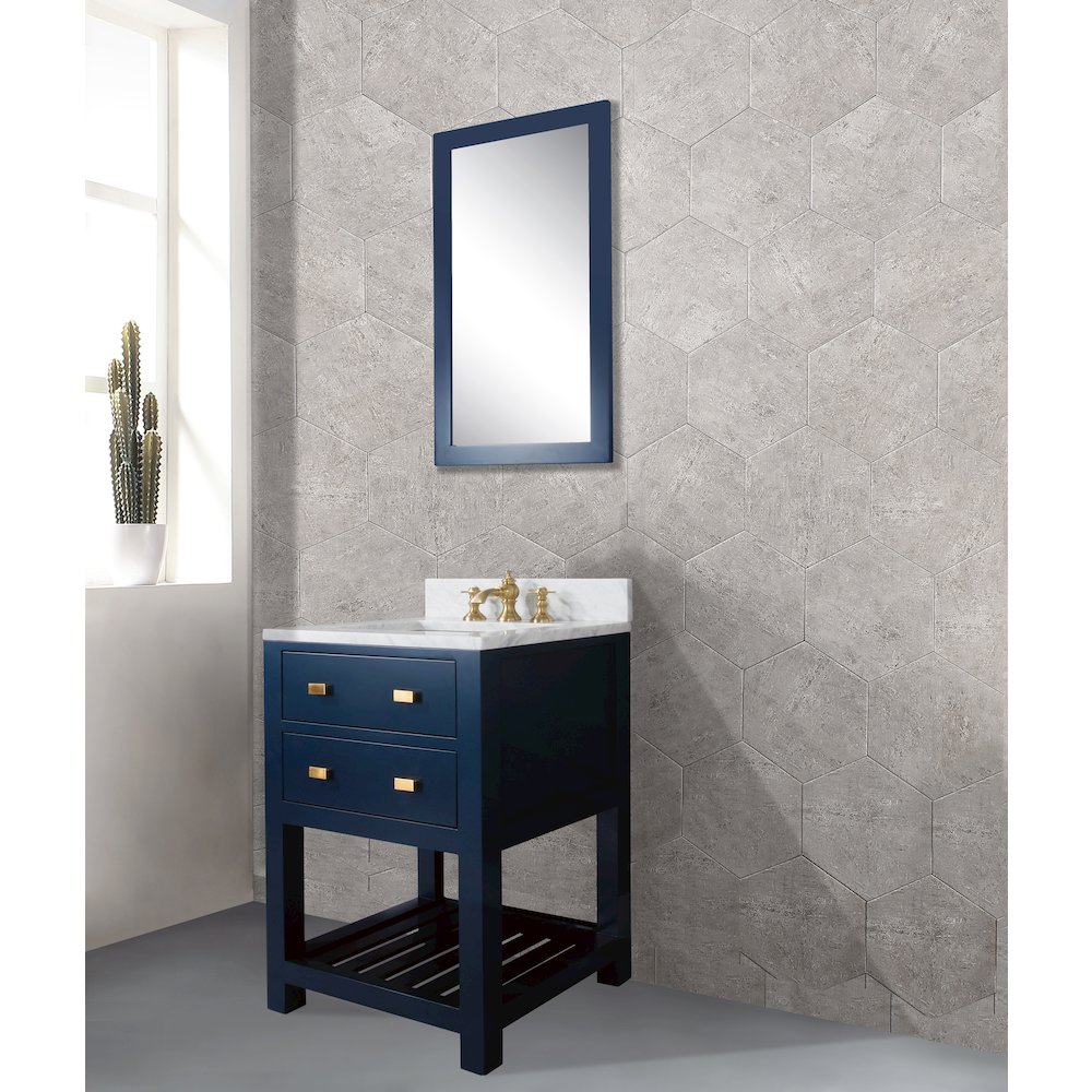 Madalyn 24 In. Single Sink Carrara White Marble Countertop Bath Vanity. Picture 3