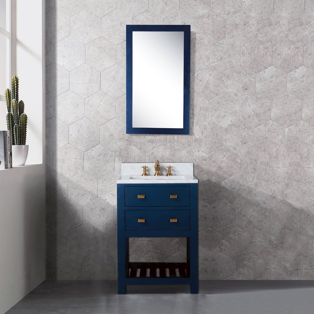 Madalyn 24 In. Single Sink Carrara White Marble Countertop Bath Vanity. Picture 2