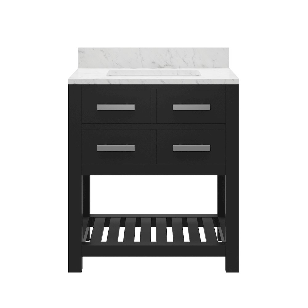 Madalyn 30 In. Single Sink Carrara White Marble Countertop Bath Vanity. Picture 1