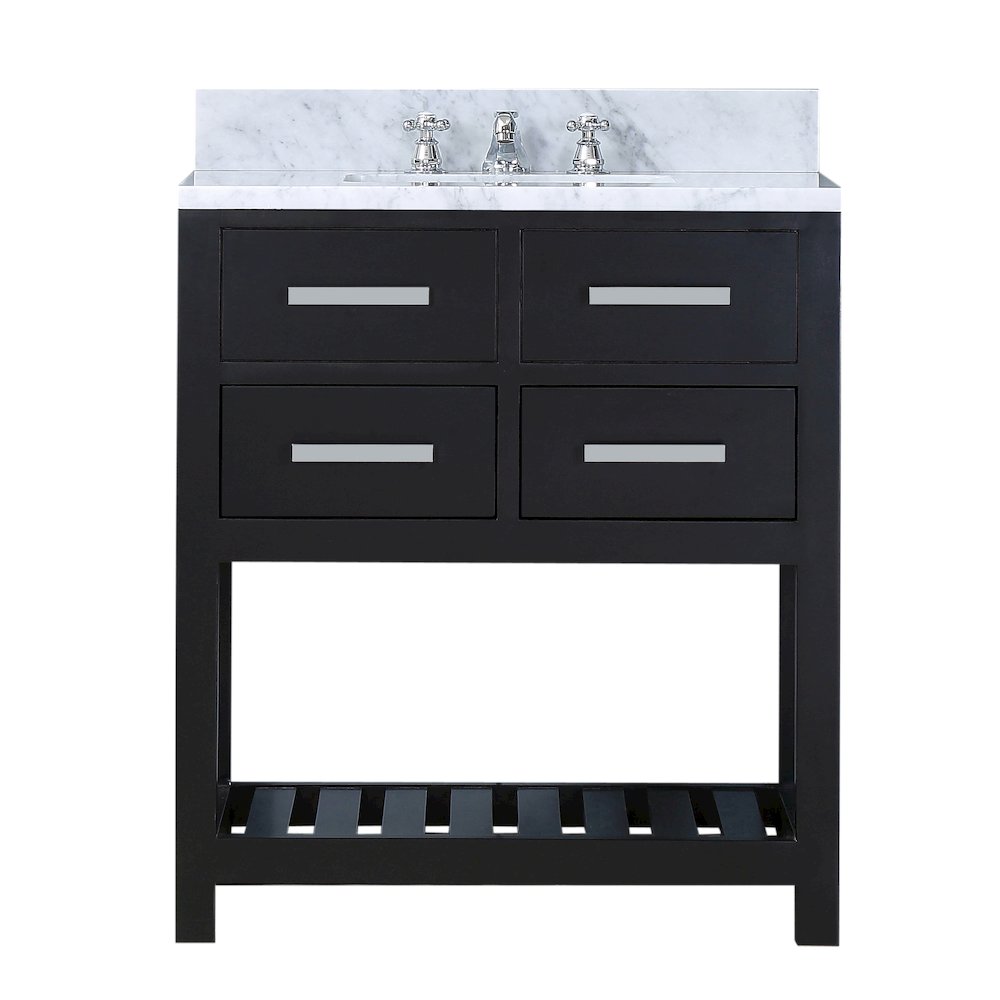 Madalyn 30 In. Single Sink Carrara White Marble Countertop Bath Vanity. Picture 1