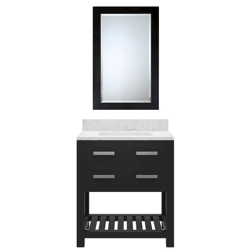 Madalyn 30 In. Single Sink Carrara White Marble Countertop Bath Vanity. Picture 1