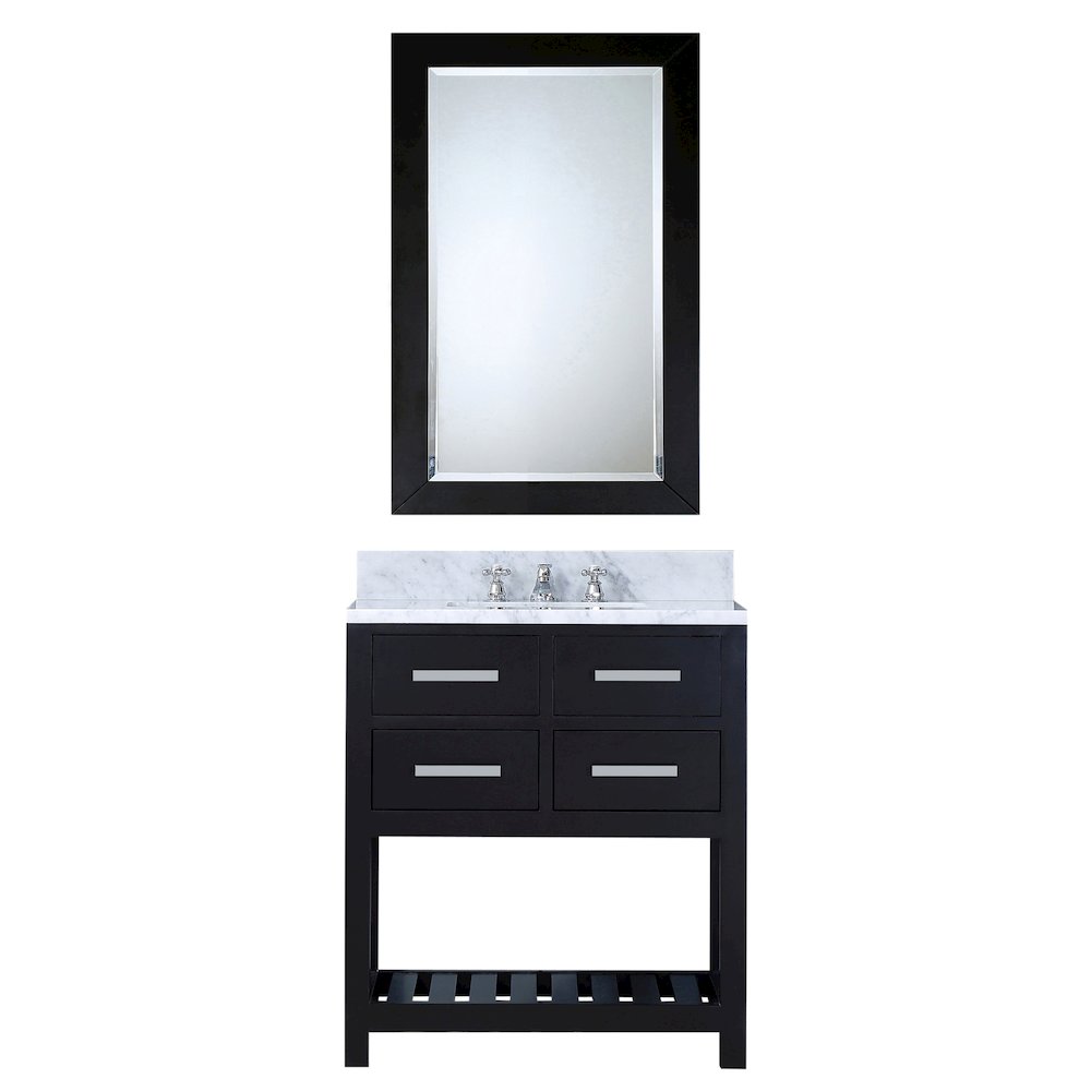 Madalyn 30 In. Single Sink Carrara White Marble Countertop Bath Vanity. Picture 1