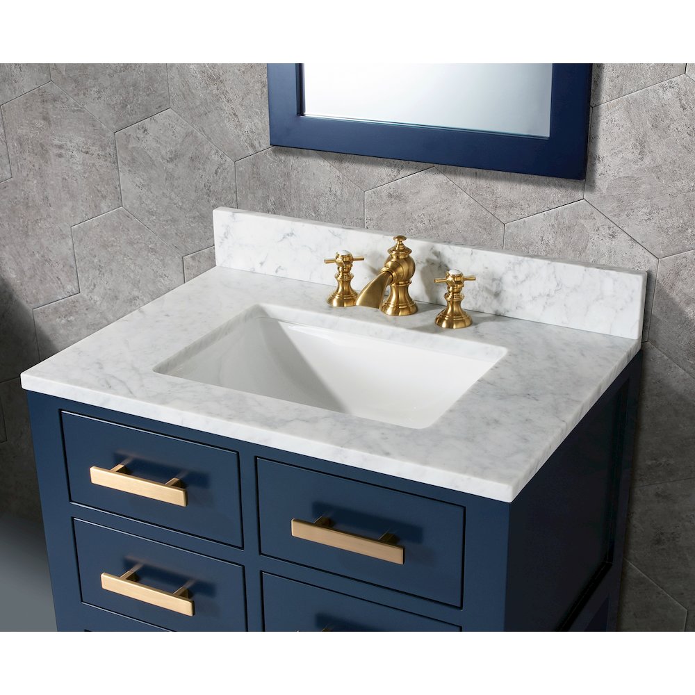 Madalyn 30 In. Single Sink Carrara White Marble Countertop Bath Vanity. Picture 7