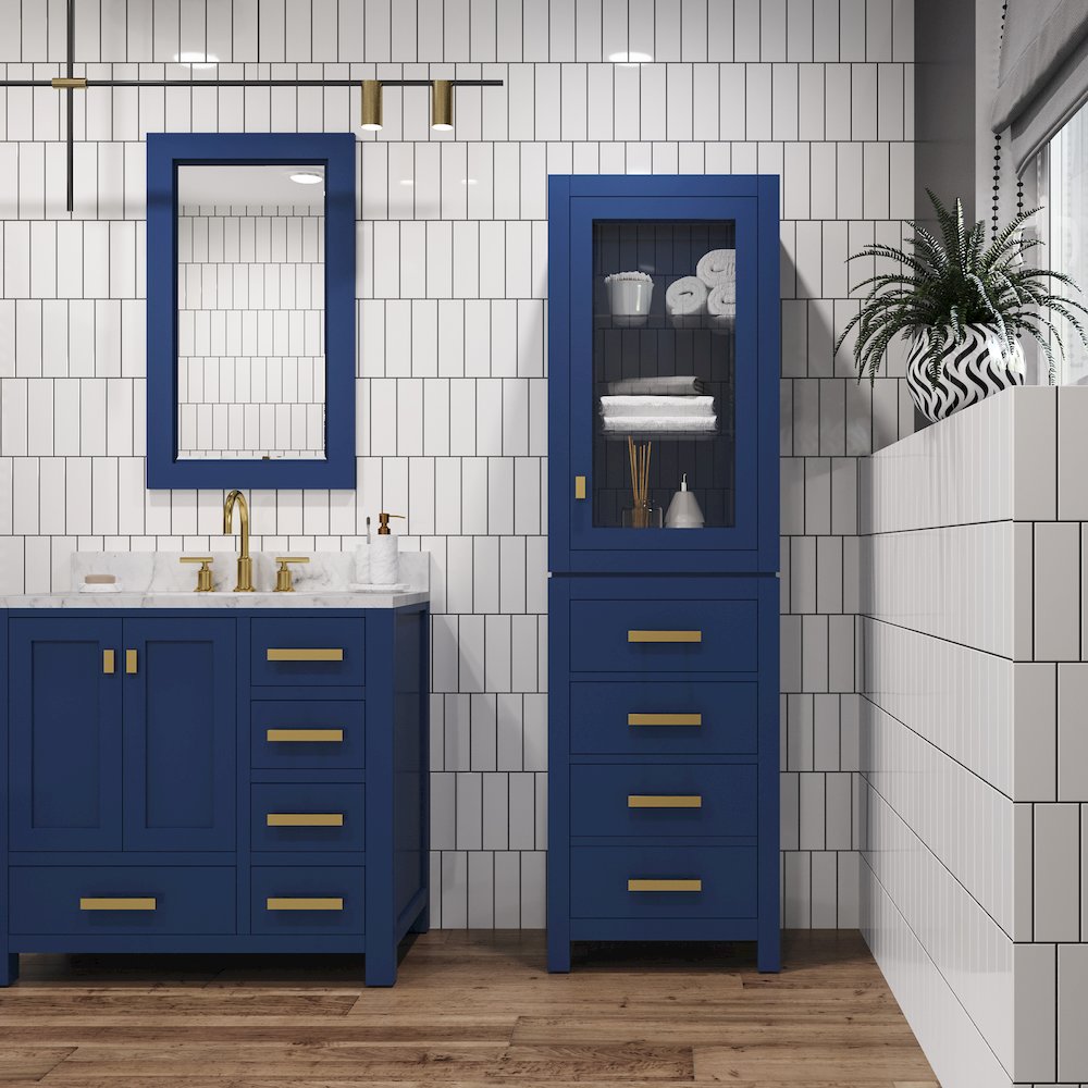 Free Standing Linen Cabinet in Monarch Blue. Picture 2