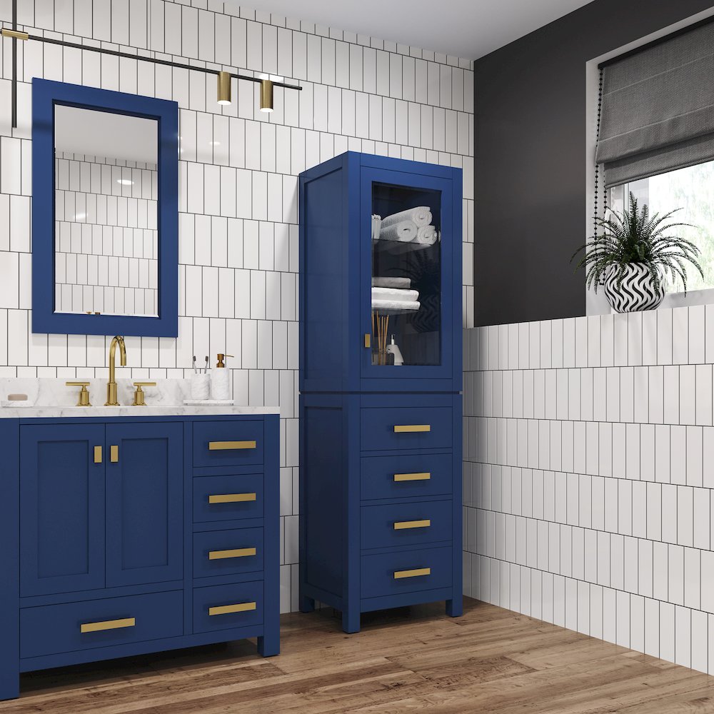 Free Standing Linen Cabinet in Monarch Blue. Picture 8
