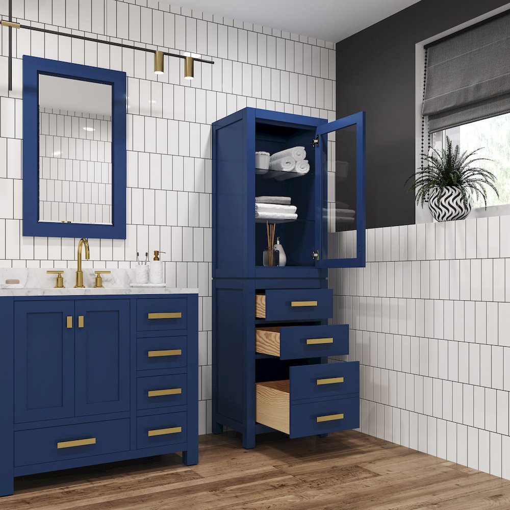 Free Standing Linen Cabinet in Monarch Blue. Picture 7