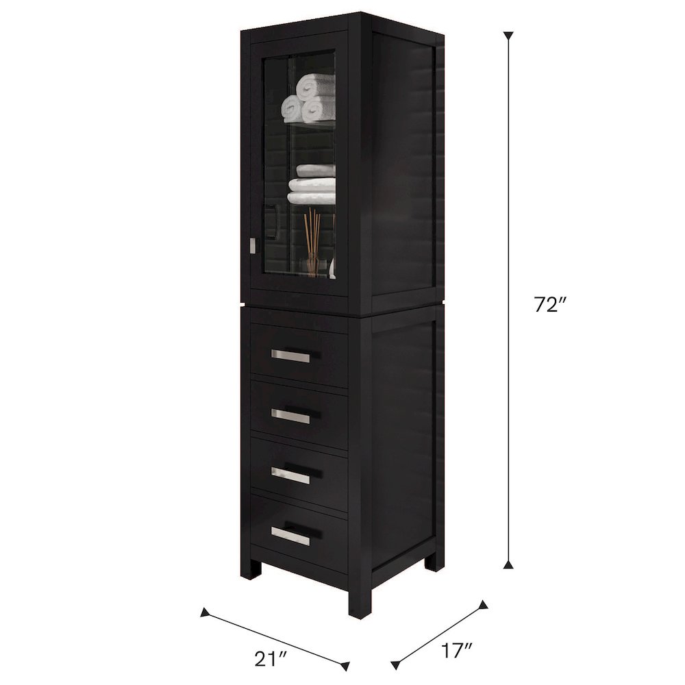 Free Standing Linen Cabinet in Espresso. Picture 6