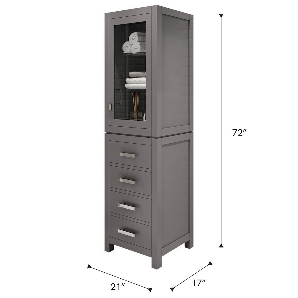 Free Standing Linen Cabinet in Cashmere Grey. Picture 6