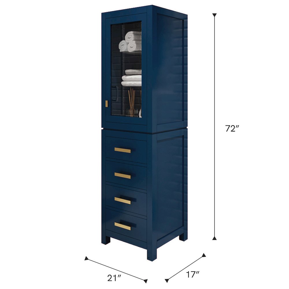 Free Standing Linen Cabinet in Monarch Blue. Picture 11