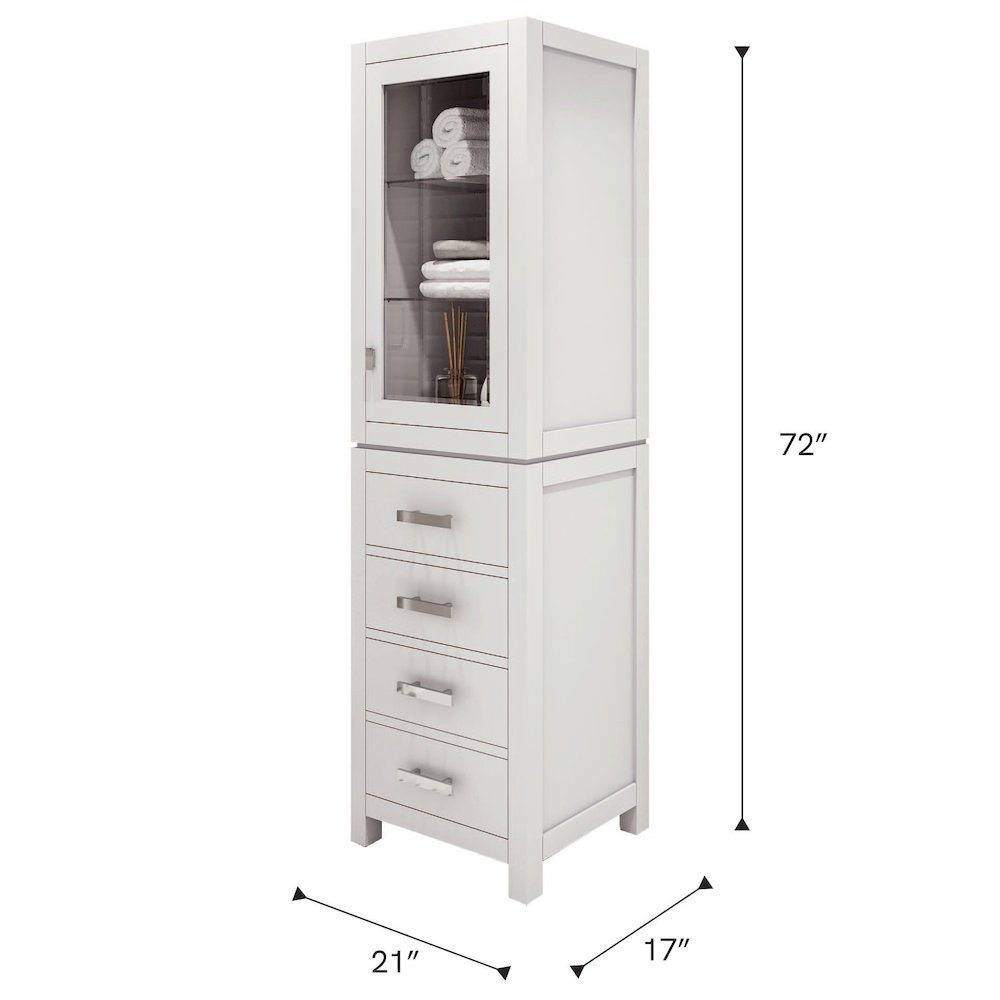 Free Standing Linen Cabinet in Pure White. Picture 6